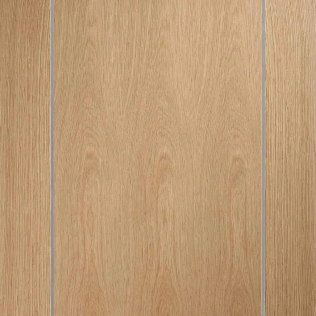 Bespoke Pass-Easi Varese Oak Flush - 2 Sliding Doors and Frame Kit - Aluminium Inlay - Prefinished