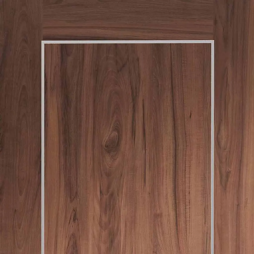 Bespoke Pass-Easi Varese Walnut Flush - 4 Sliding Doors and Frame Kit - Aluminium Inlay - Prefinished