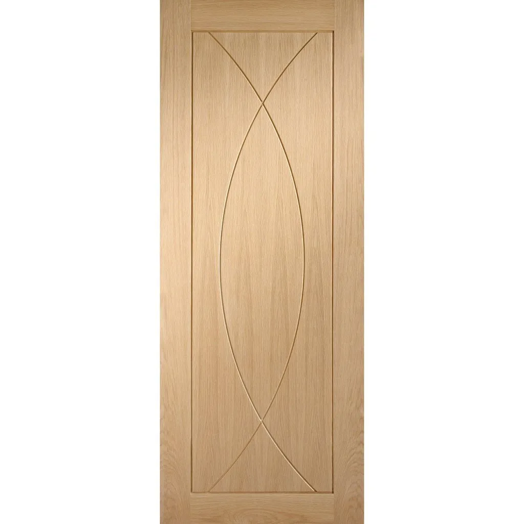 Bespoke Pesaro Oak Flush Single Frameless Pocket Door - Prefinished