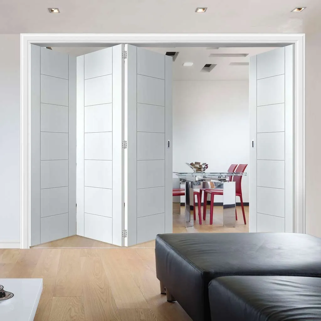 Bespoke Thrufold Palermo White Primed Flush Folding 3 1 Door