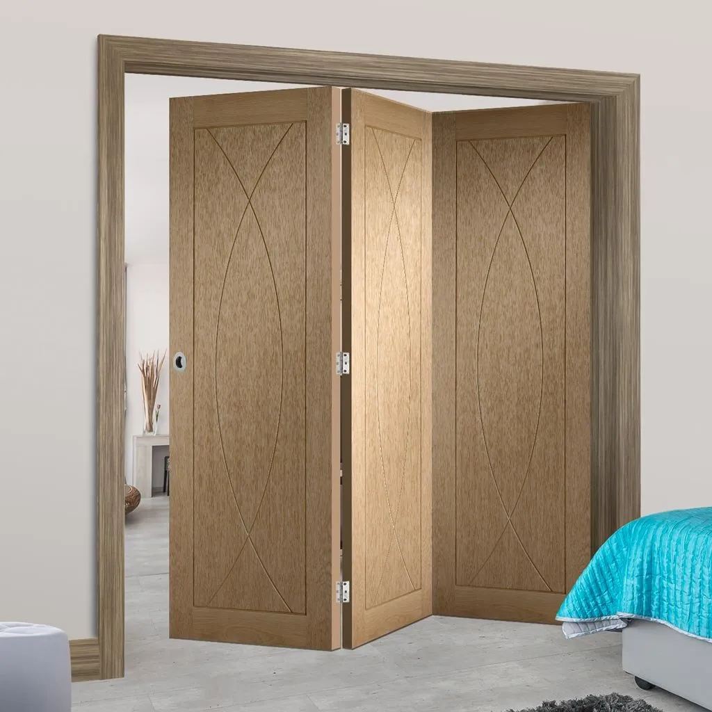 Bespoke Thrufold Pesaro Oak Flush Folding 3 0 Door