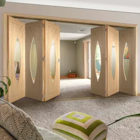 Bespoke Thrufold Pesaro Oak Glazed Folding 3 3 Door