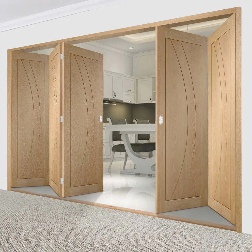 Bespoke Thrufold Salerno Oak Flush Folding 3 2 Door