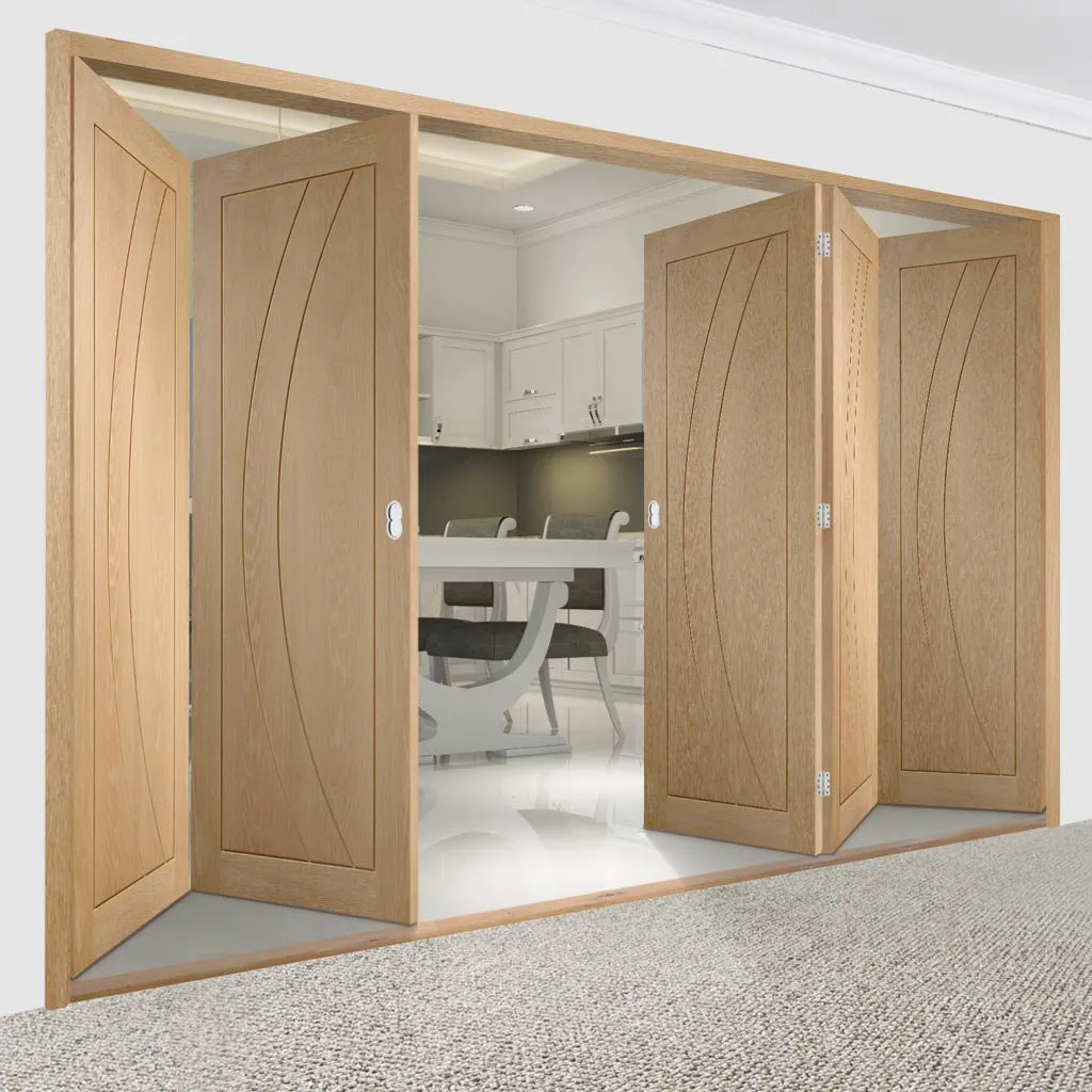 Bespoke Thrufold Salerno Oak Flush Folding 3 2 Door