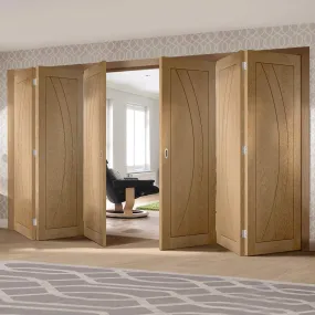 Bespoke Thrufold Salerno Oak Flush Folding 3 3 Door