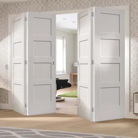 Bespoke Thrufold Shaker 4P White Primed Folding 2 2 Door