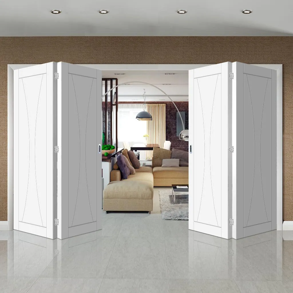 Bespoke Thrufold Verona White Primed Flush Folding 2 2 Door