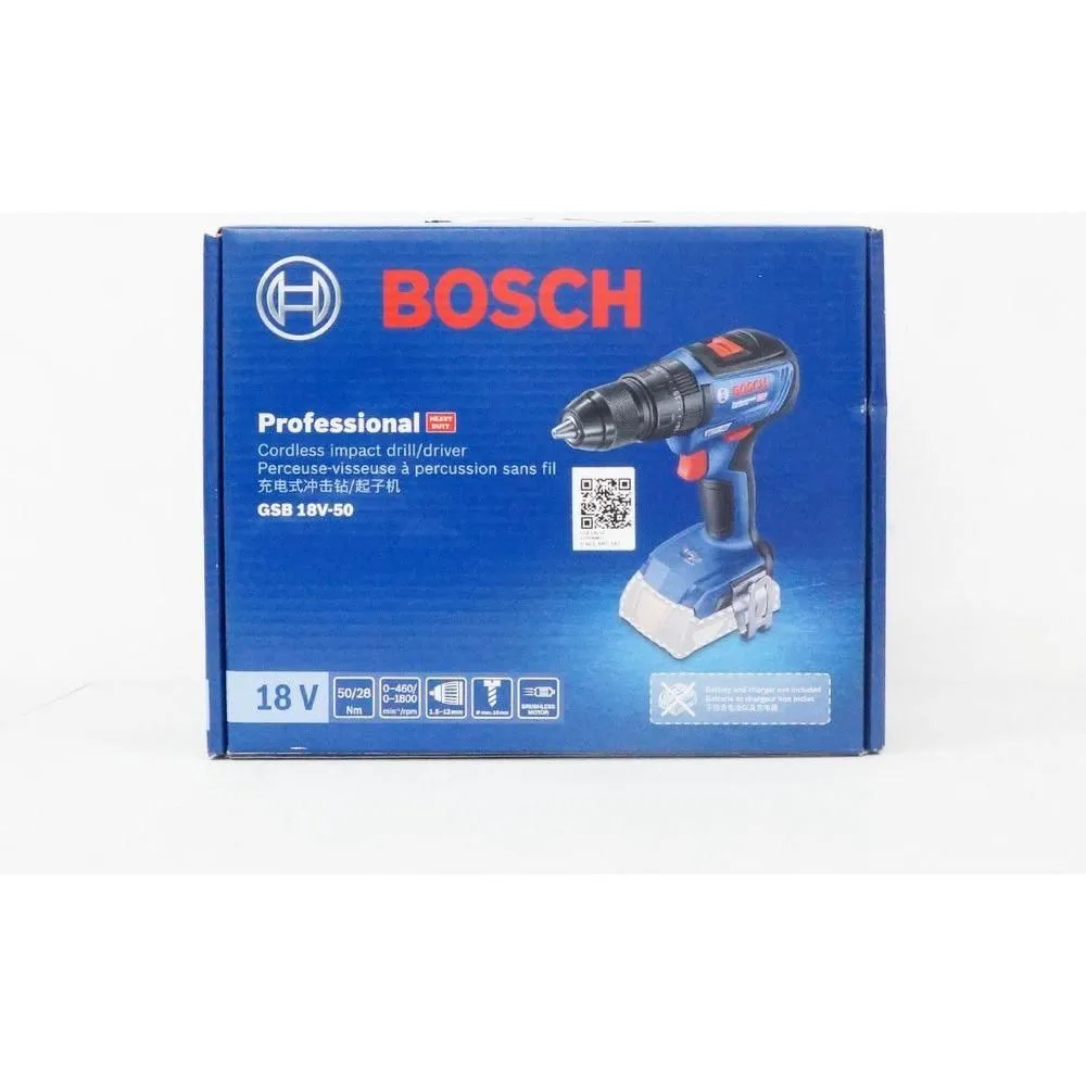 Bosch GSB 18V-50 Cordless Brushless Impact Drill - Driver 1/2" (13mm) 18V (Bare)