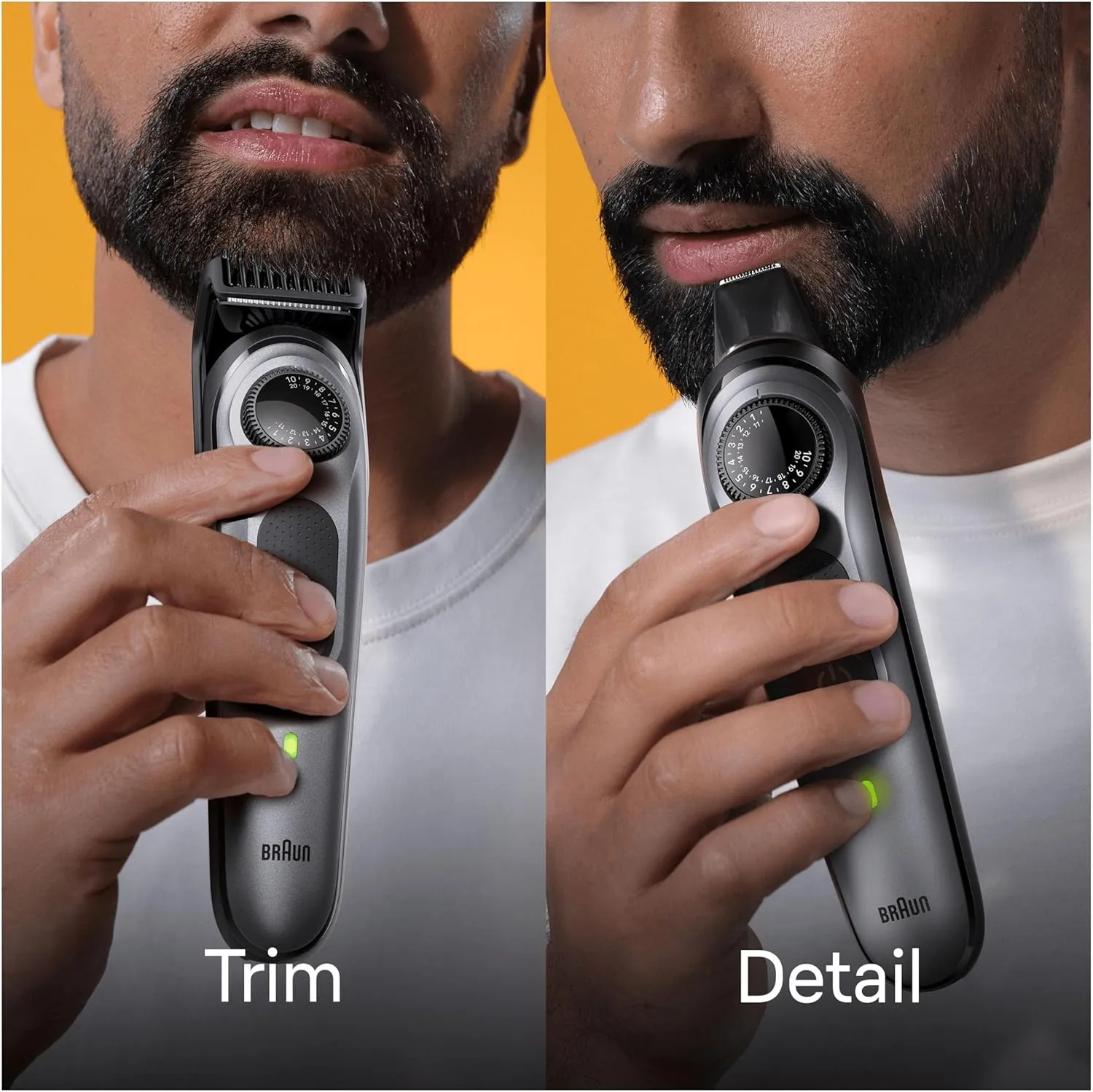 Braun Beard Trimmer Series 5, 40 Length Settings, Rechargeable & Waterproof, 100-Min Cordless Runtime, Hair Clipper for Men, BT5440, Silver/Black