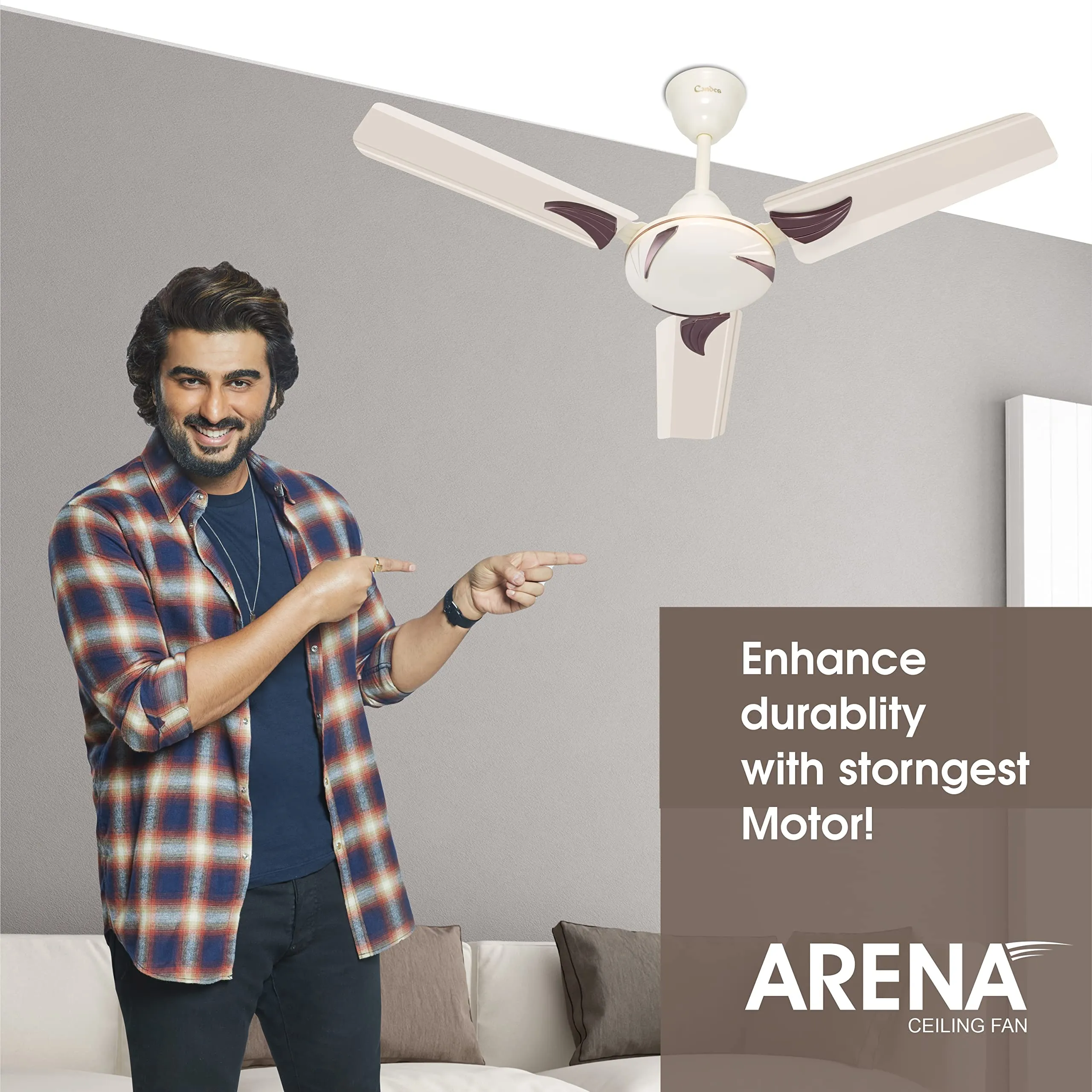 Candes Arena 900Mm, 36 Inch High Speed Anti-Dust Decorative 3 stars Rated Ceiling Fan 405 Rpm With 2 Yrs Warranty (Pack Of 2,Ivory)