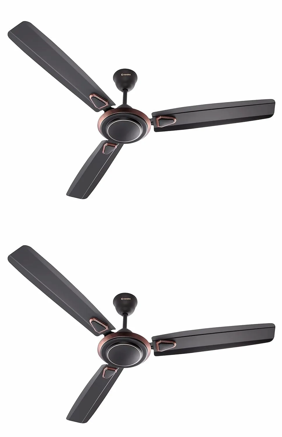 Candes Breeza Ceiling Fans for Home 1200mm / 48 inch | BEE 3 Star Rated, High Air Delivery, Noiseless & Energy Efficient | 1 1 Years Warranty | Coffee Brown, Pack of 2