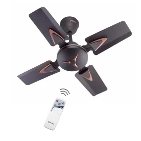 Candes Figo 600 mm /24 inch Ceiling Fan with Remote Control | BEE Star Rated, High Air Delivery & Energy Saving | Small Fan for Kitchen, Balcony & Small Room | 1 1 Year Warranty | Coffee Brown