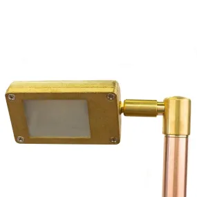 CopperMoon CM.205 12V JC Bi-Pin Brass Rectangular Wash Light with Swivel Head and Copper Stem With Stake