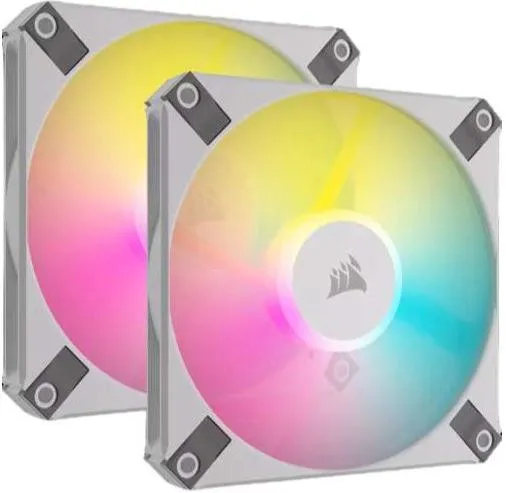 Corsair iCUE AF120 RGB SLIM 120mm PWM Fluid Dynamic Bearing Dual Fan Kit - White 白色 (Twin Pack 兩件裝) CO-9050165-WW