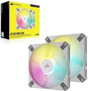 Corsair iCUE AF120 RGB SLIM 120mm PWM Fluid Dynamic Bearing Dual Fan Kit - White 白色 (Twin Pack 兩件裝) CO-9050165-WW