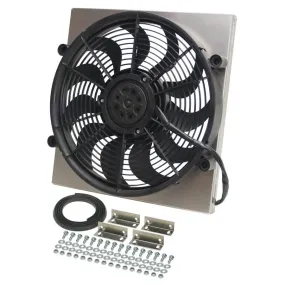 Derale Performance HO RAD Electric Cooling Fan 17" Fan Puller 2400 CFM - Curved Blade - 17-5/8 x 16-3/4 x 3" Thick