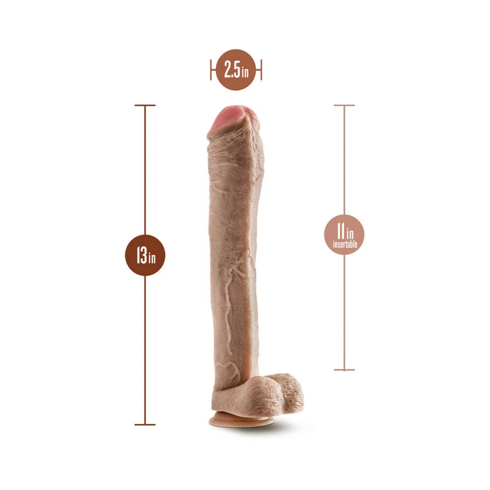 Dr. Skin Mr. Ed 13 in. Dildo with Balls Beige