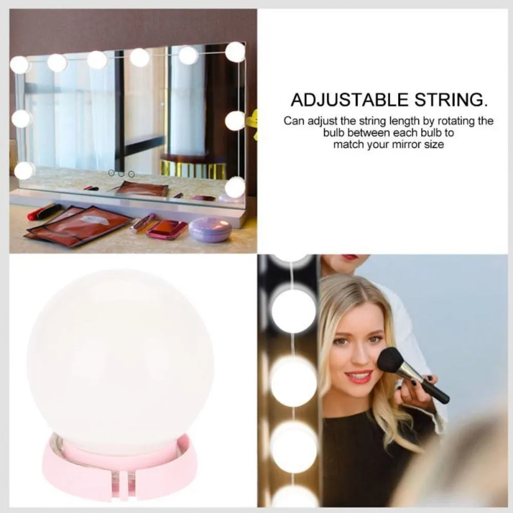 Dressing Table LED Adjustable Brightness Lights 10 Light Bulbs Set