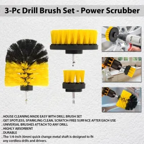 Drill Brush Set - Power Scrubber - 3 Pieces