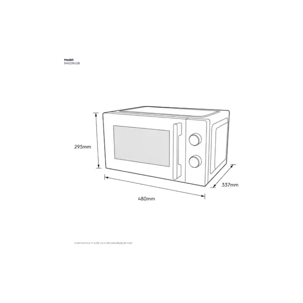 Electrolux EMG23K22B 23L UltimateTaste 300 Freestanding Combination Microwave Oven