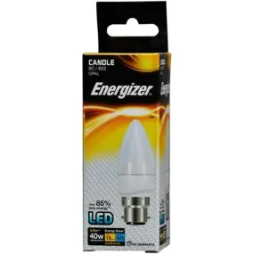 Energizer LED Candle BC / B22 4.9W = 40W Warm White Bulb (Opal)