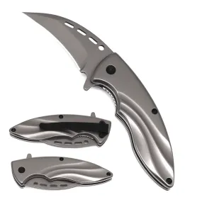 Falcon 8 7/8" Gray Spring Assisted Karambit Knife