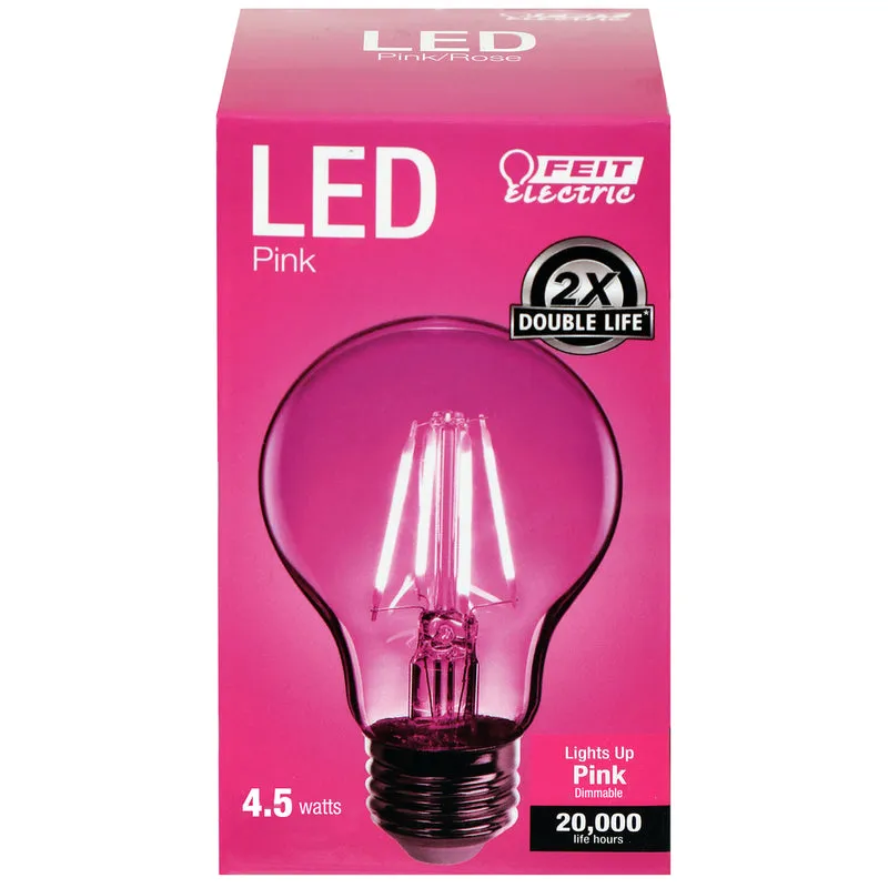 Feit A19 E26 (Medium) Filament LED Bulb Pink 30 Watt Equivalence 1 pk