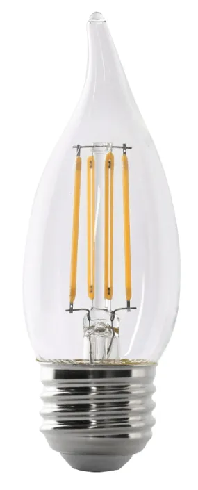 Feit Electric BPEFC60/927CA/FIL LED Bulb, Decorative, Flame Tip Lamp, 60 W Equivalent, E26 Lamp Base, Dimmable, Clear :CD  2: QUANTITY: 1