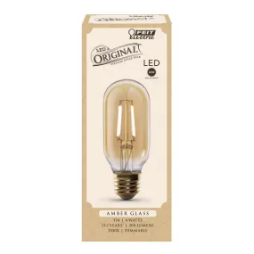 Feit LED T14 E26 (Medium) LED Bulb Amber Soft White 40 Watt Equivalence 1 pk