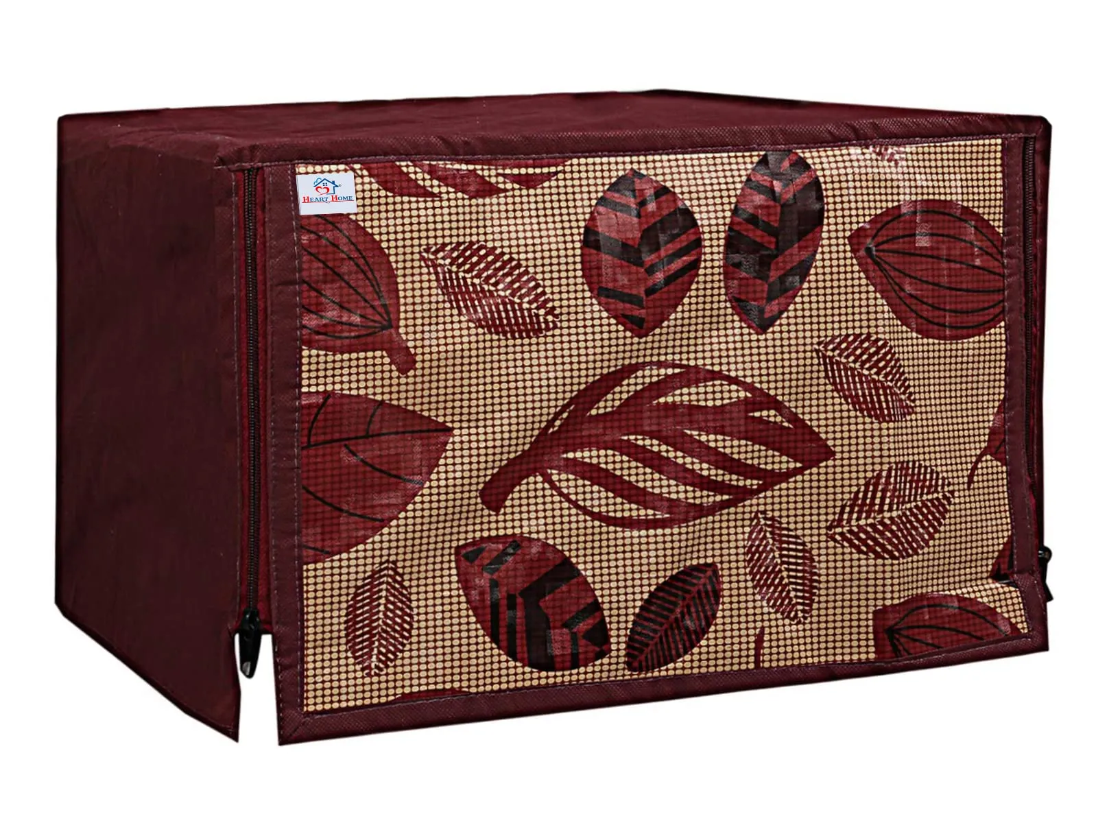 Heart Home PVC Leaf Printed Microwave Oven Cover,20 LTR. (Brown)-HS43HEARTH25961