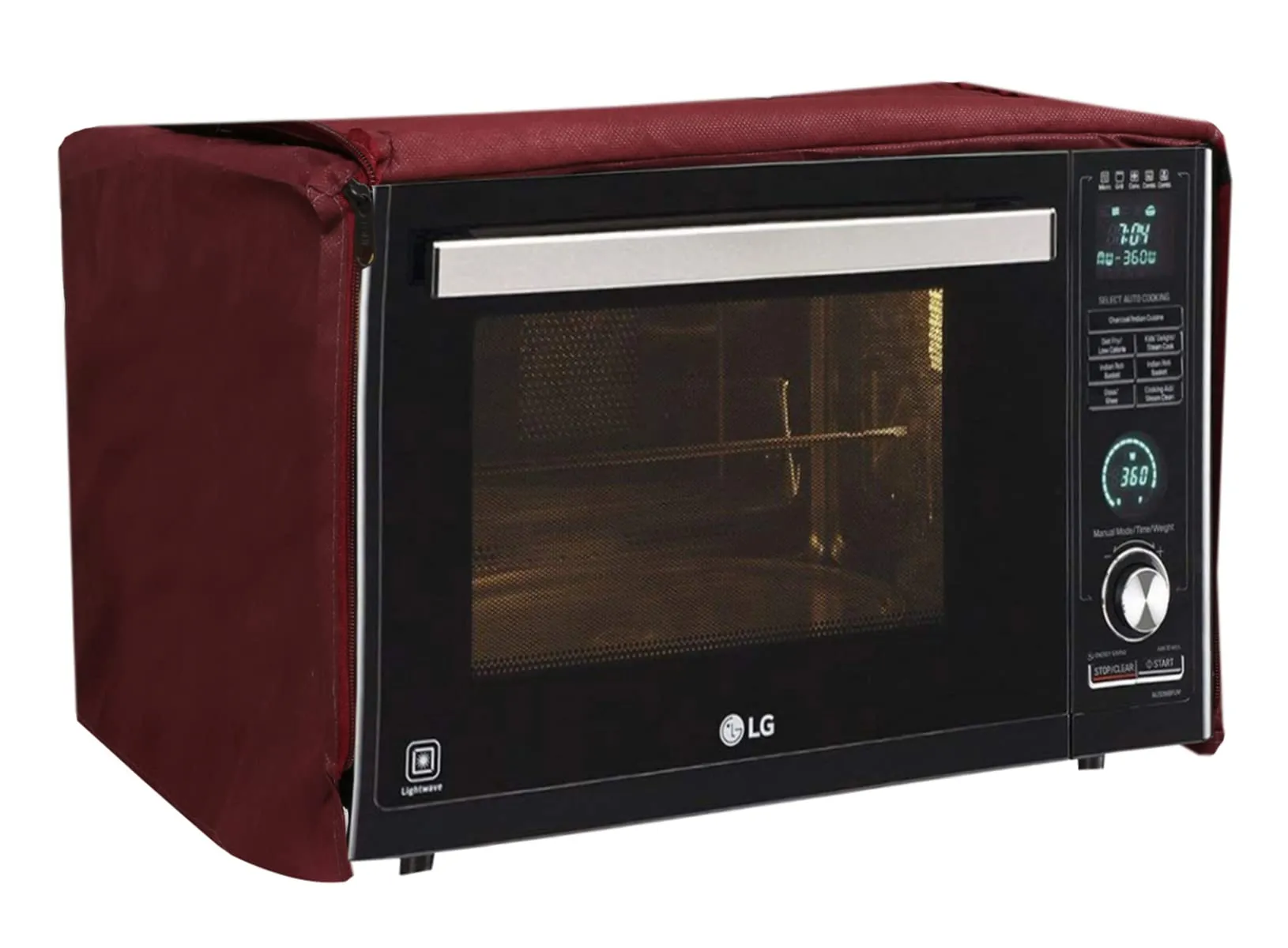 Heart Home PVC Leaf Printed Microwave Oven Cover,20 LTR. (Brown)-HS43HEARTH25961