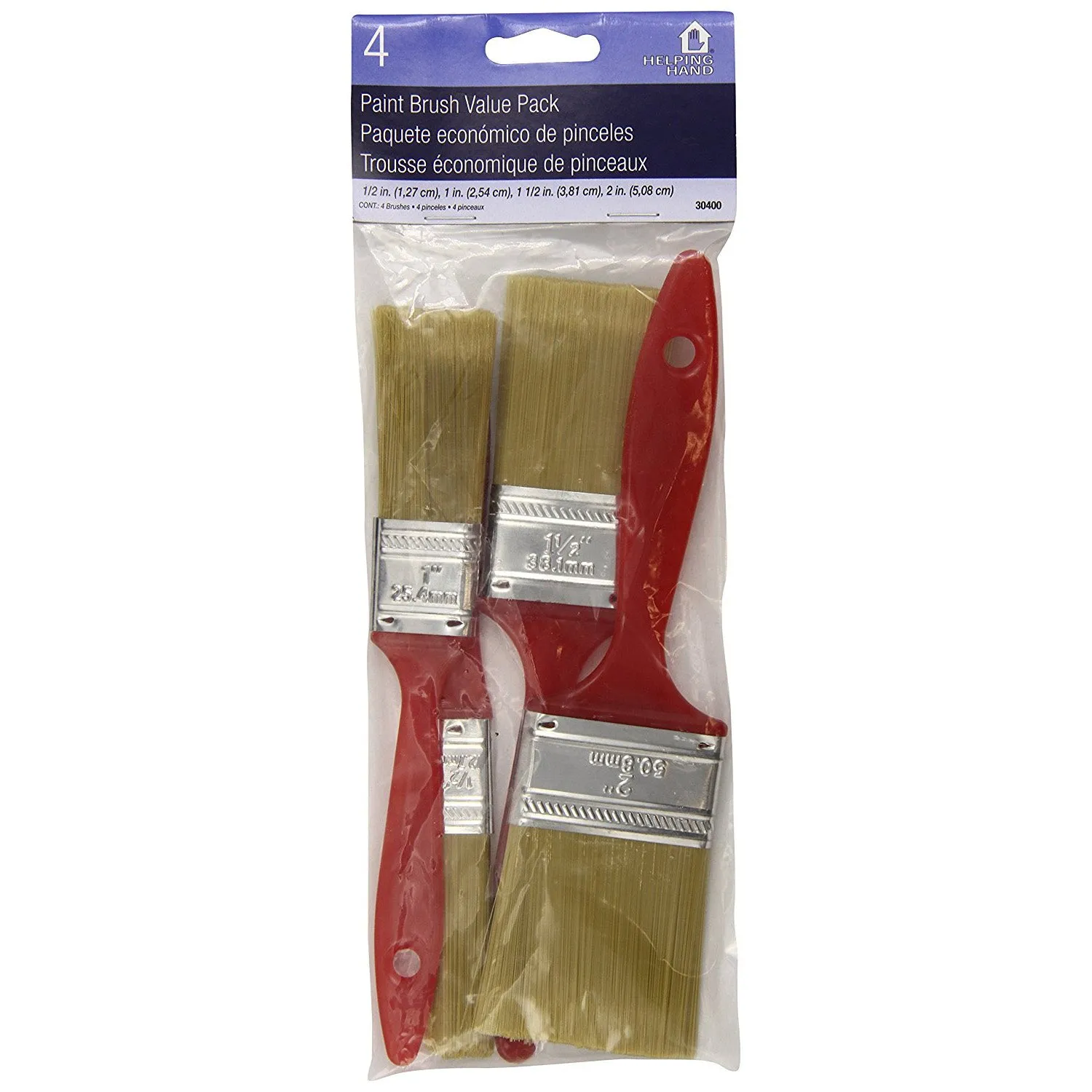 HELPING HAND - Paint Brush Value Pack - 4 Brushes