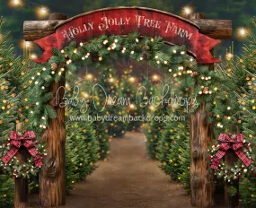 Holly Jolly Tree Farm Arch   Lights (JA)