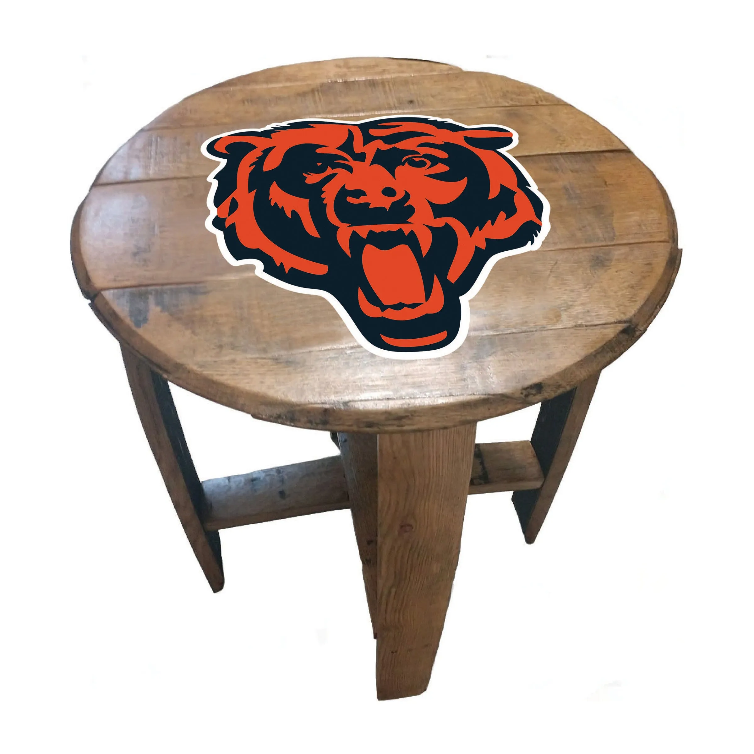 Imperial Chicago Bears Giants Oak Barrel Table