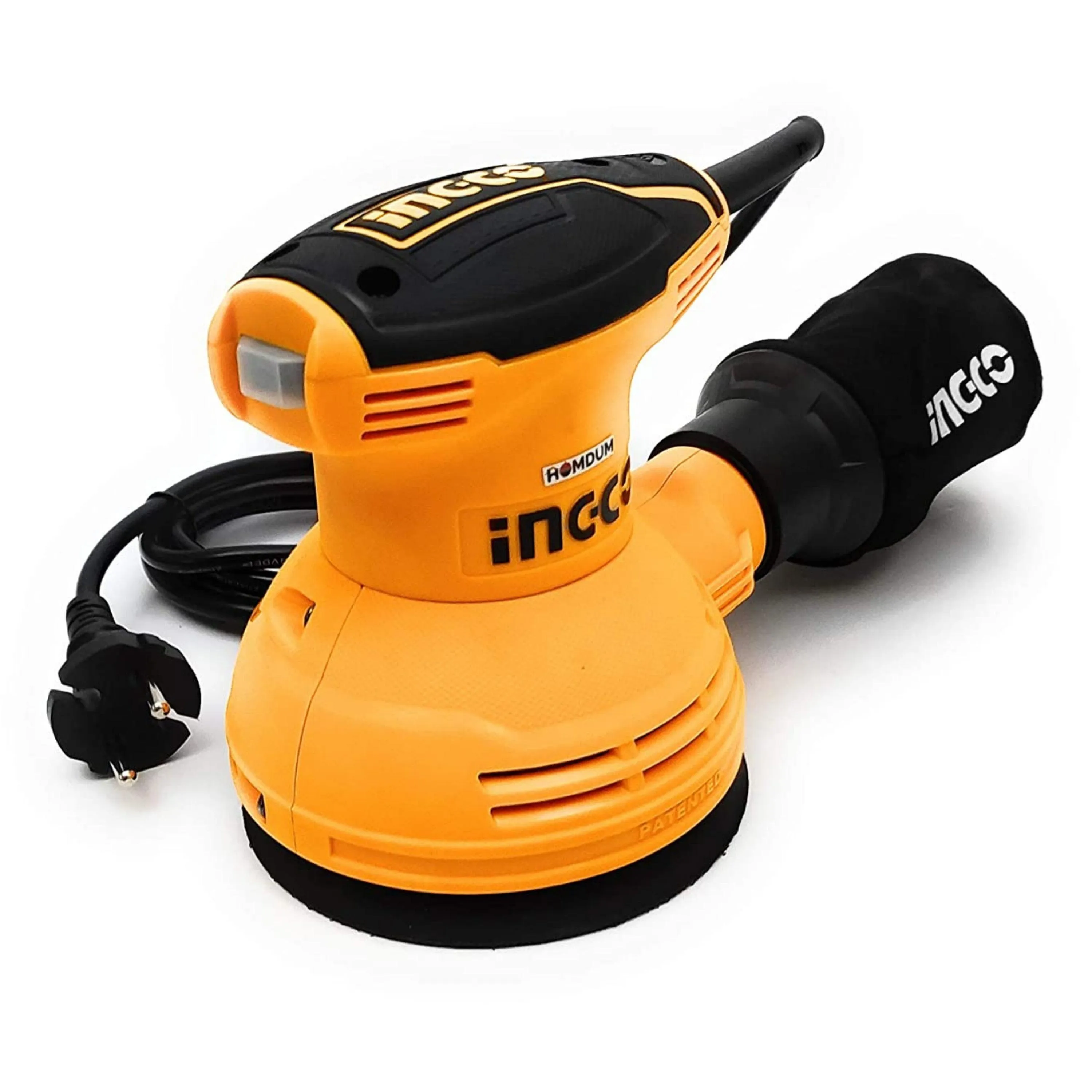 INGCO Rotary Sander, 320W | 125mm Dia of Sanding Pad |12000rpm Corded Sander, Electric Detail Sander With 1pcs Dust Bag, 5pcs Sand Paper