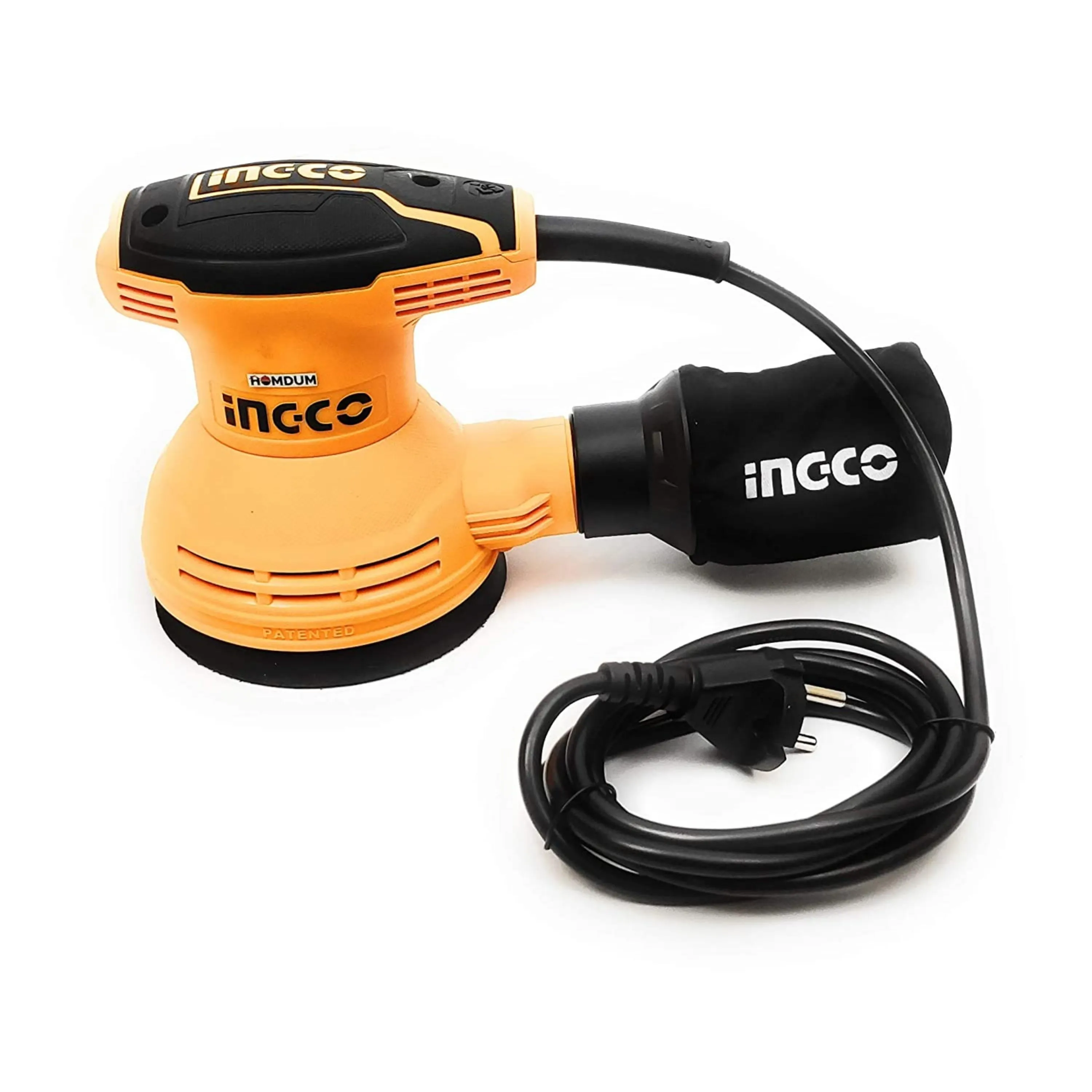 INGCO Rotary Sander, 320W | 125mm Dia of Sanding Pad |12000rpm Corded Sander, Electric Detail Sander With 1pcs Dust Bag, 5pcs Sand Paper