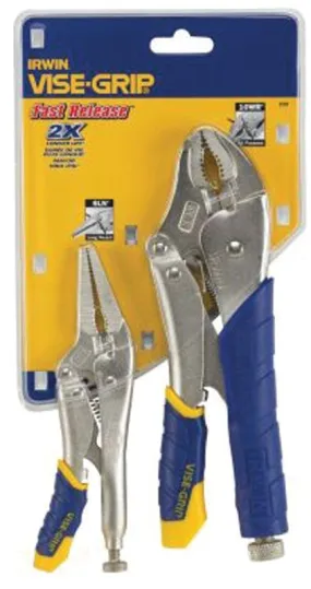 Irwin 77T Locking Plier Set, Steel, Blue/Yellow, Nickel :SET: QUANTITY: 1