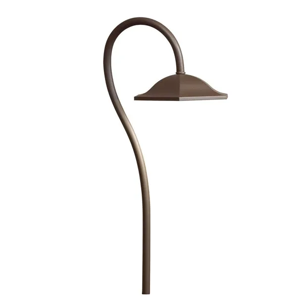 Kichler - 15807AZT30R -LED 3000K Shepherd's Crook Path Light, Textured Architectural Bronze