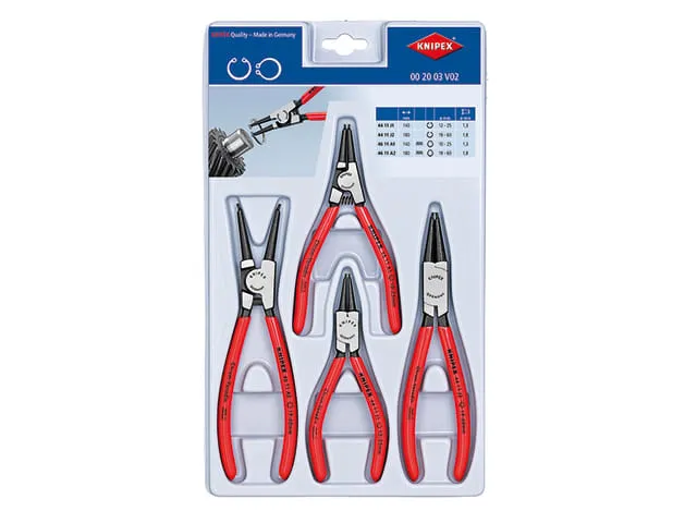 Knipex 00 20 03 SB 4pce Precision Circlip Plier Set