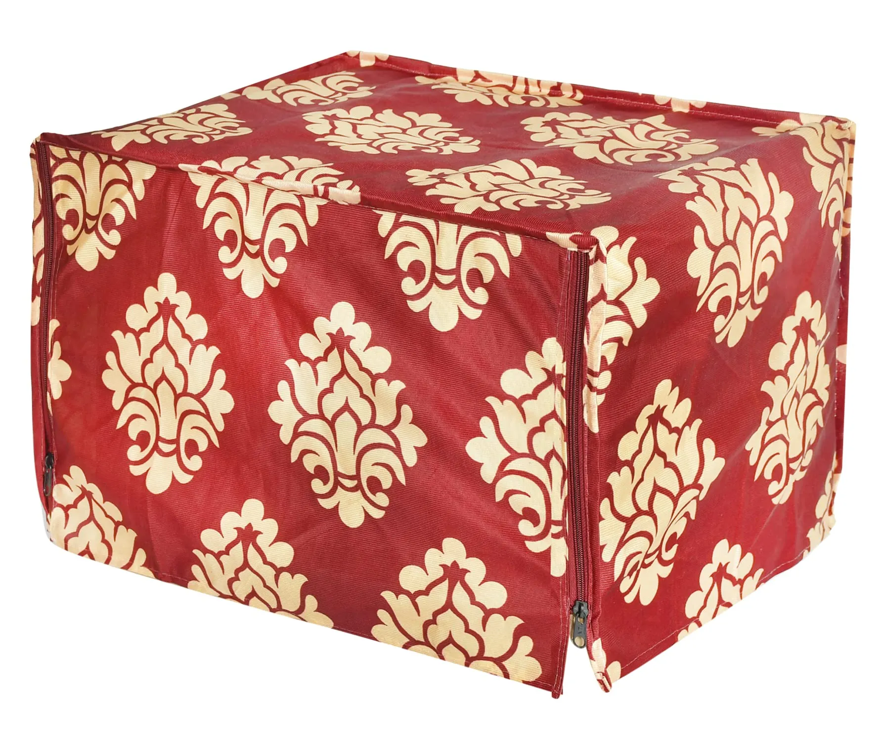 Kuber Industries Polyster Floral Printed Microwave Oven Cover,20 LTR. (Maroon)-HS43KUBMART25937