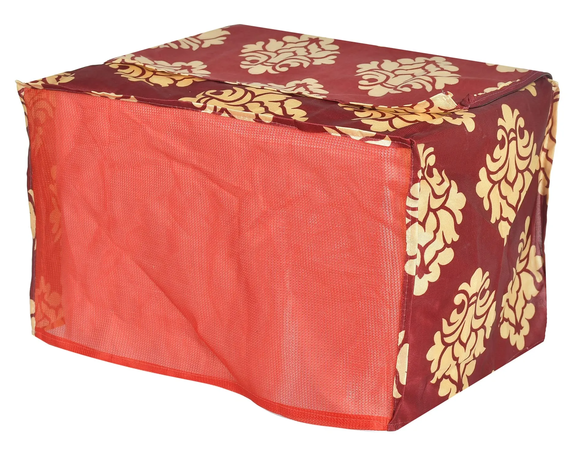 Kuber Industries Polyster Floral Printed Microwave Oven Cover,20 LTR. (Maroon)-HS43KUBMART25937