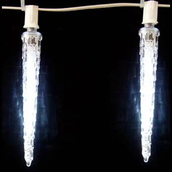 LED Falling Icicle Bulb - E-12 - 9 Inch - Pure White (Cool White)