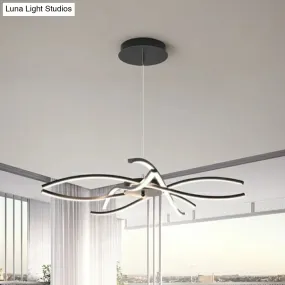 LED Floral Chandelier: Elegant Metallic Simplicity for Living Room Lighting