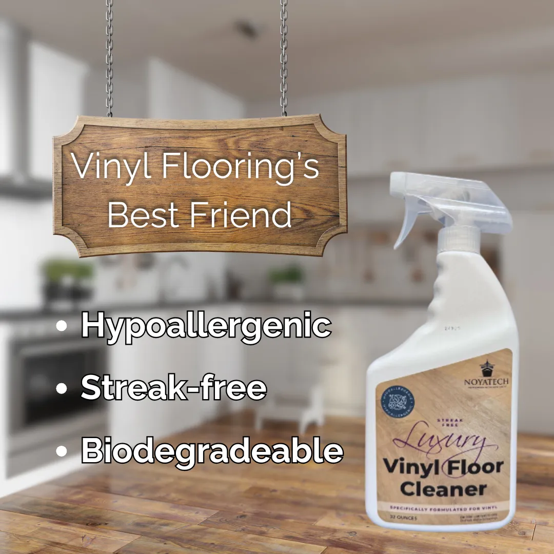 Luxury Vinyl Floor Cleaner Spray. Streak Free. For all laminate and hardwood floors. Safe PH neutral Effective, Hypoallergenic formula.