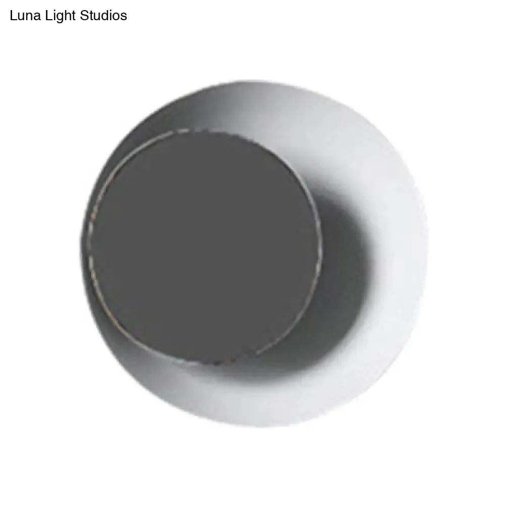 Macaron LED Circle Sconce Light in Black/Grey/Pink - Wall Mount Fixture (10"/13" Dia)