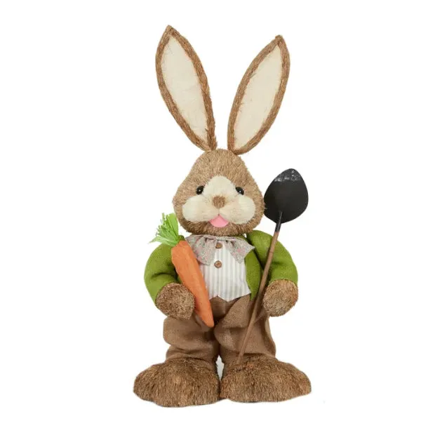 Matteo Bunny w Shovel Straw 40x90cm Grn