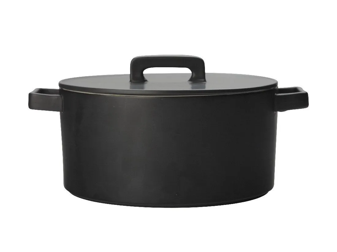 Maxwell & Williams Epicurious Round Casserole 1.3l Black Gift Boxed