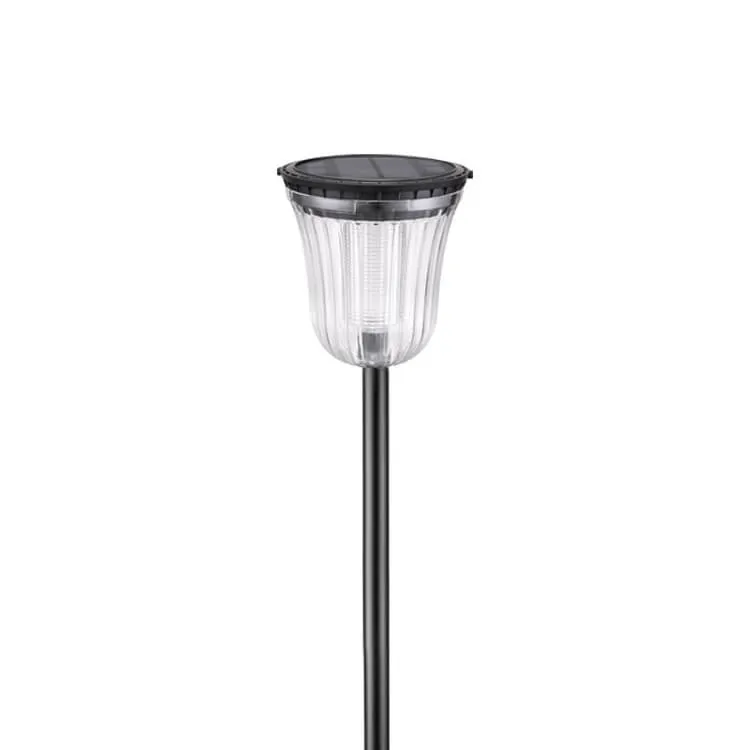 Modern Black Transparent Solar Outdoor Waterproof Garden Ground Insert LED Lawn Lamp