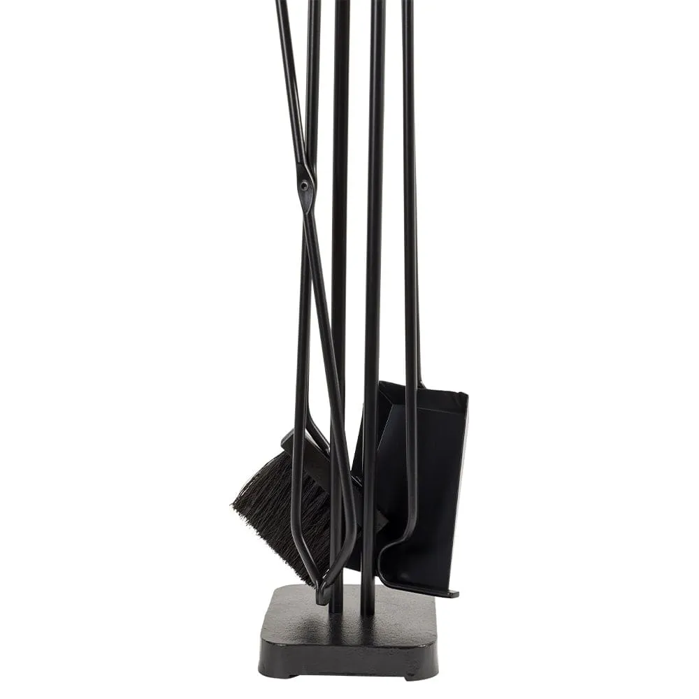 Modern Ember Levi 5 Piece Fireplace Tool Set in Black