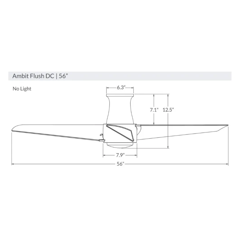 Modern Fan Ambit Flush DC 56" Ceiling Fan-No Light